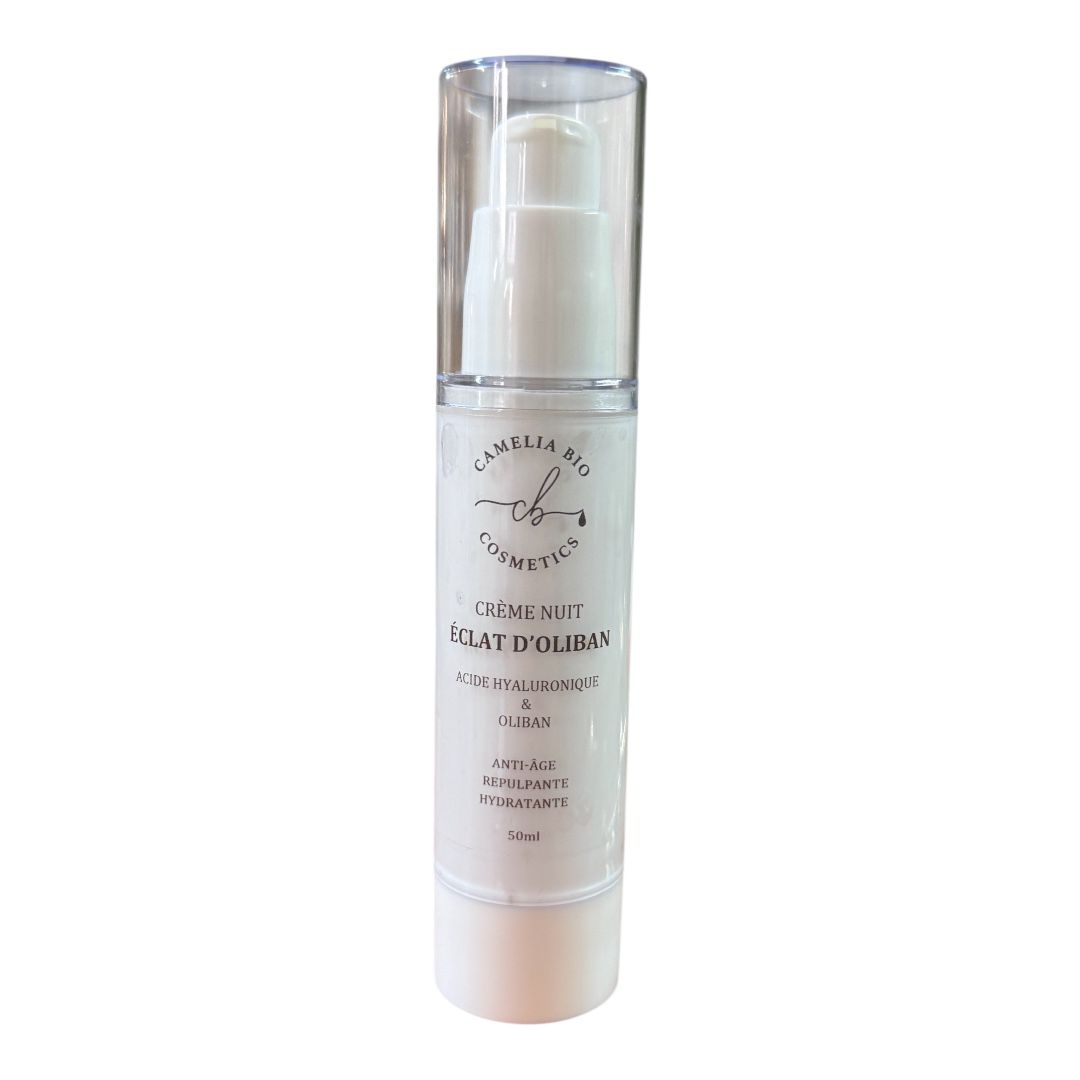 CRÈME DE NUIT ECLAT D'OLIBAN  :  ACIDE HYALURONIQUE & HUILE DE FIGUE DE BARBARIE